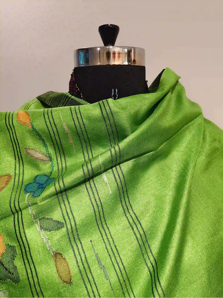 Green Assam Silk Dupatta