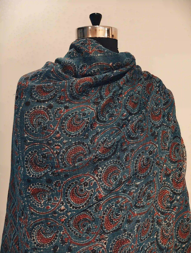 Indigo Blue Ajrakh Dupatta