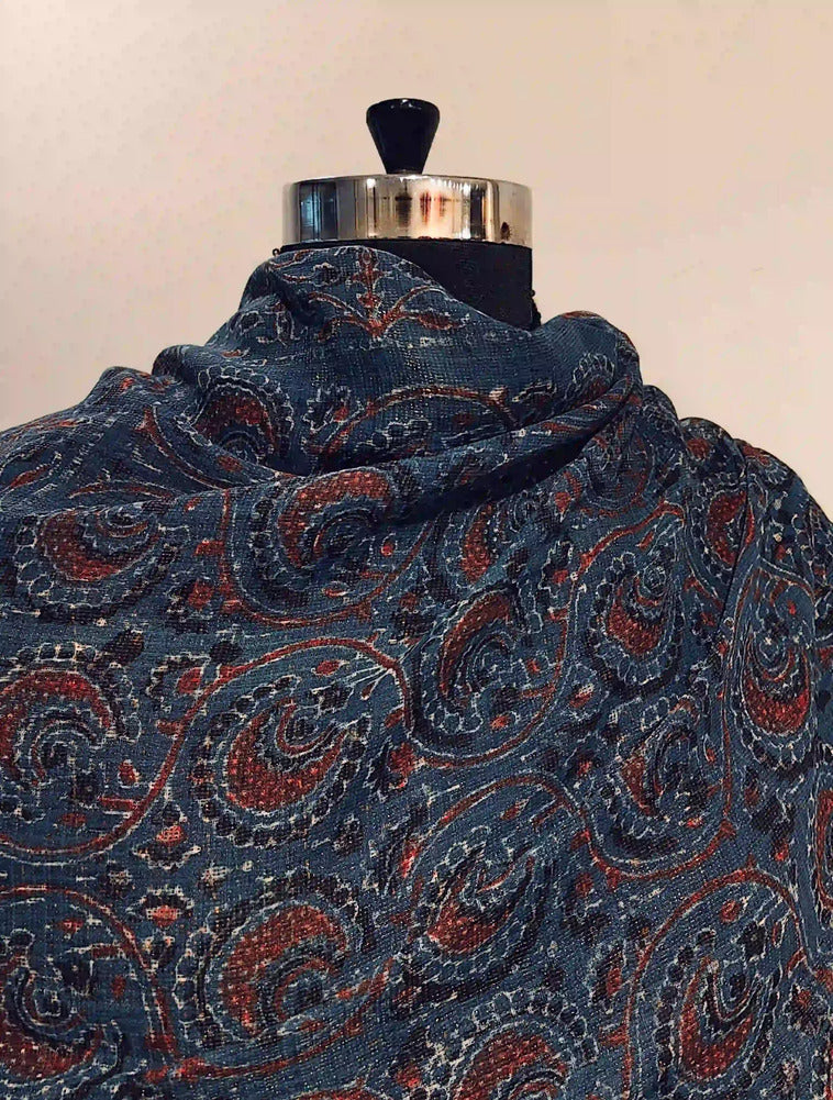 Indigo Blue Ajrakh Dupatta