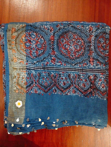 Indigo Blue Ajrakh Dupatta