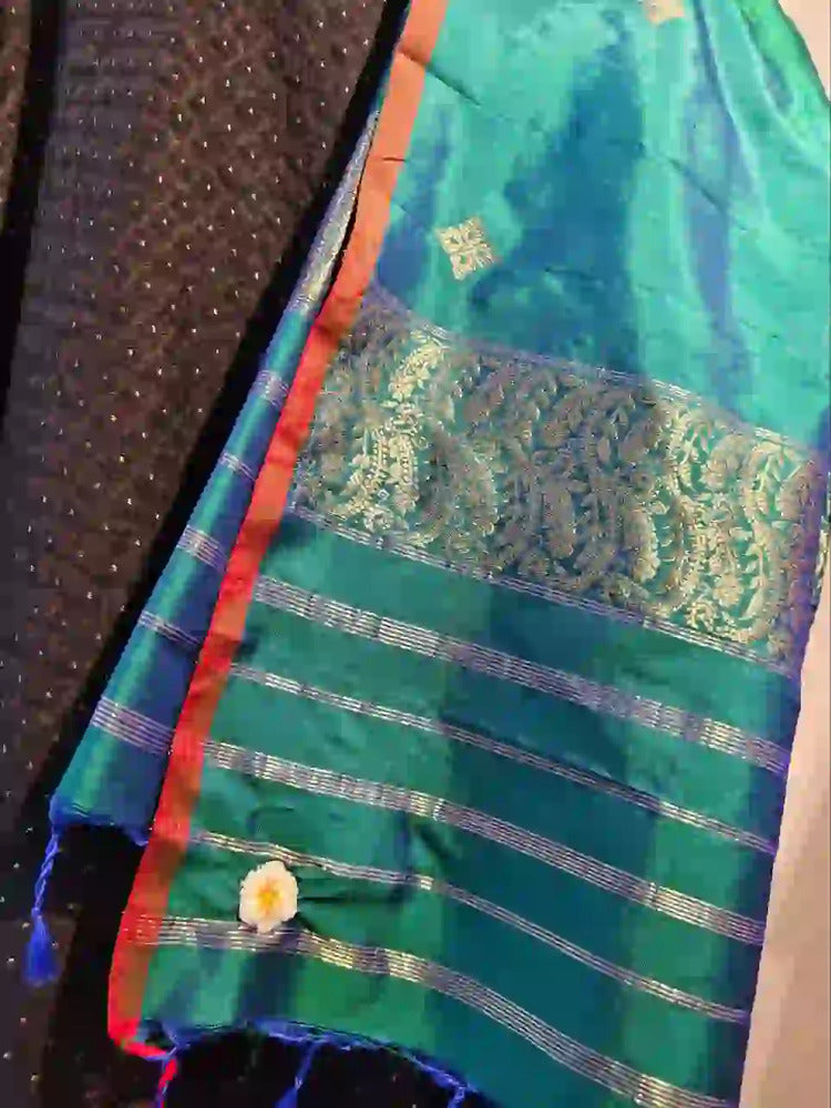 Green Blue Banarasi Dupatta