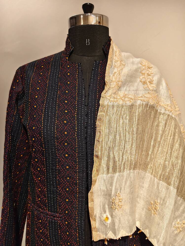 Off White Beige Chikankari Dupatta