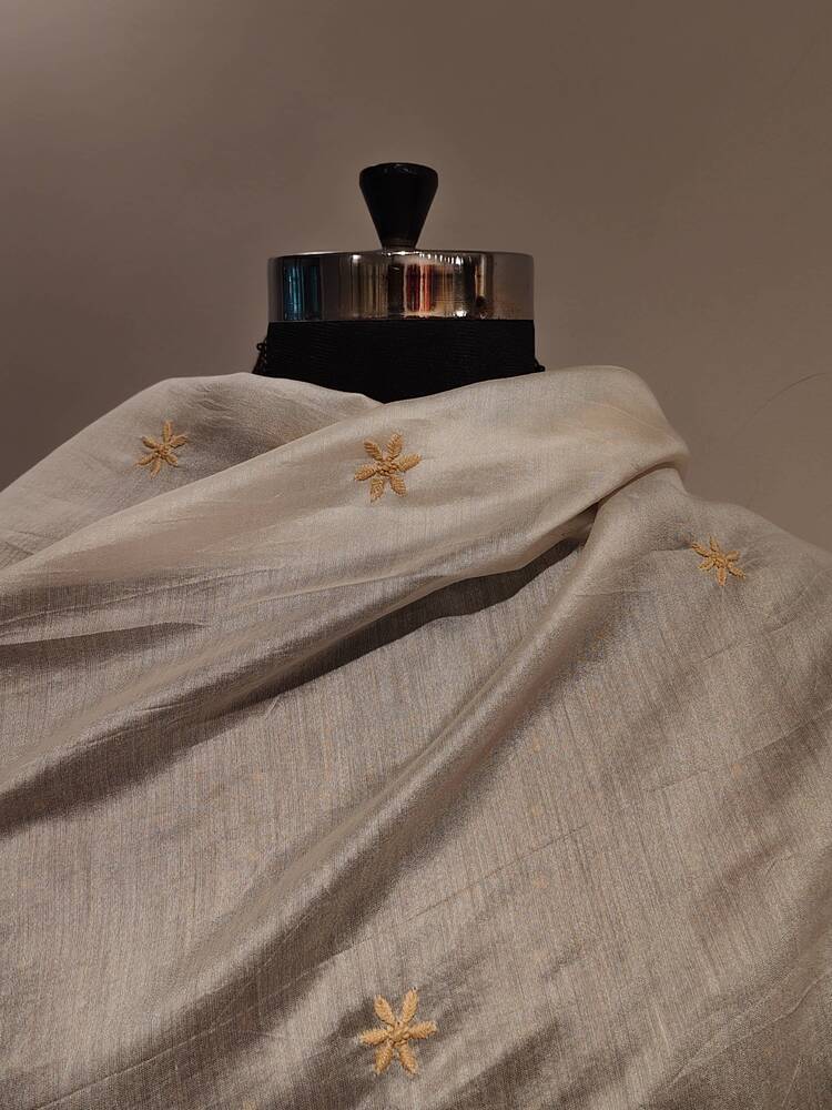 Off White Beige Chikankari Dupatta