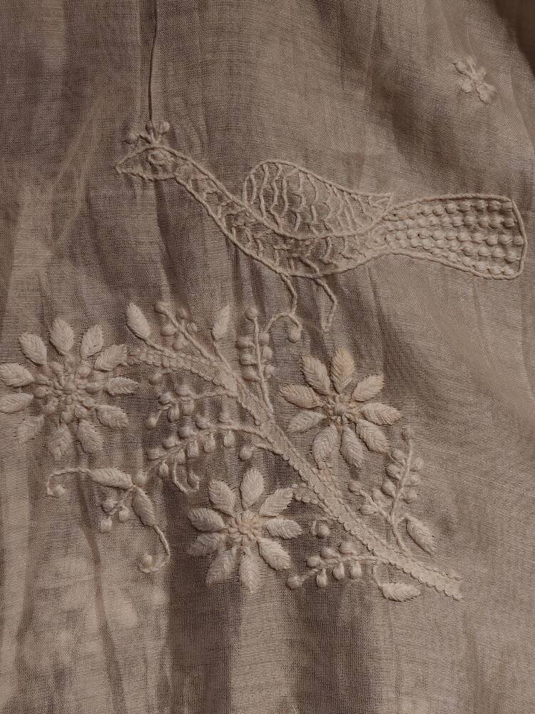 White Floral Chikankari Dupatta