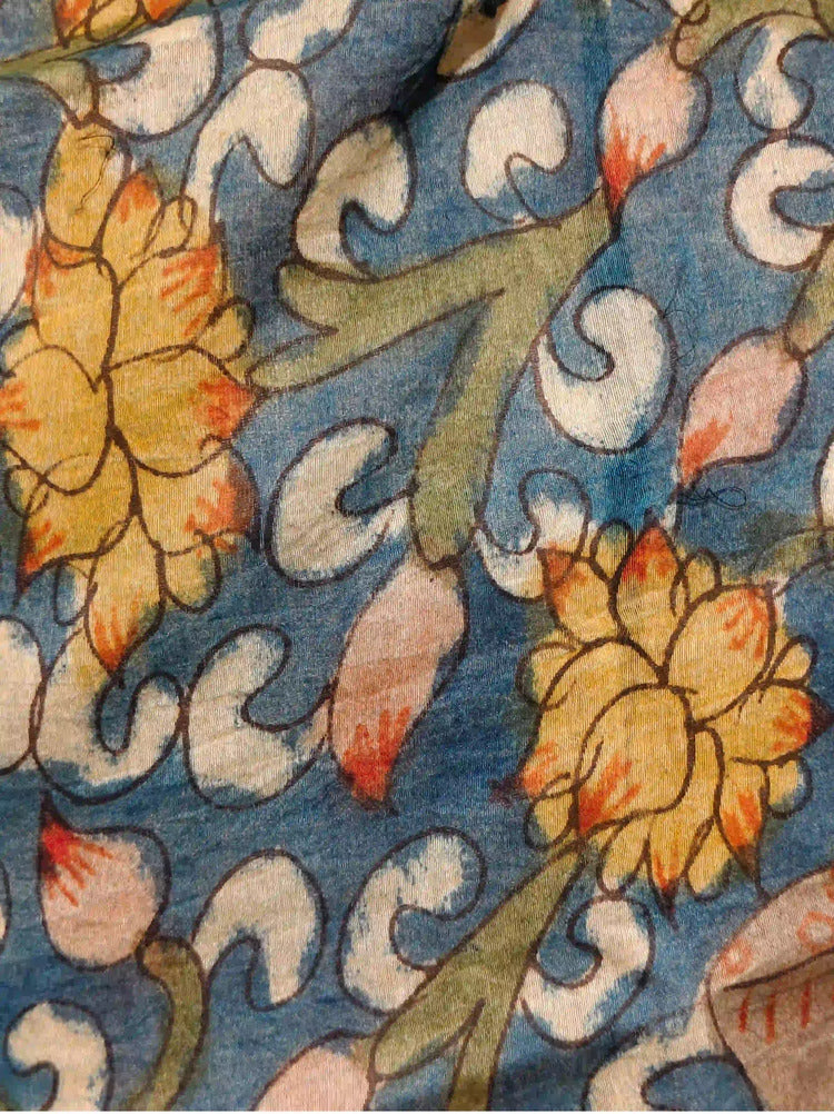 Teal Blue Kalamkari Dupatta