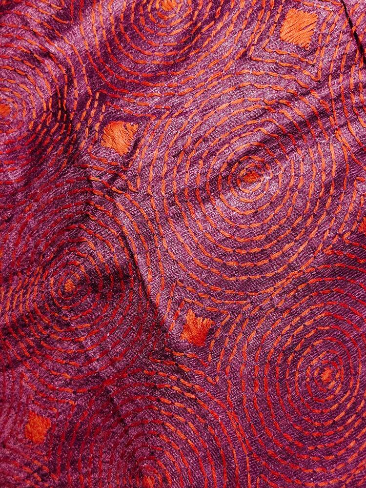 Purple Silk Kantha Dupatta