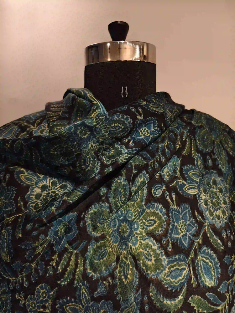 Blue Black Dabu Print Dupatta