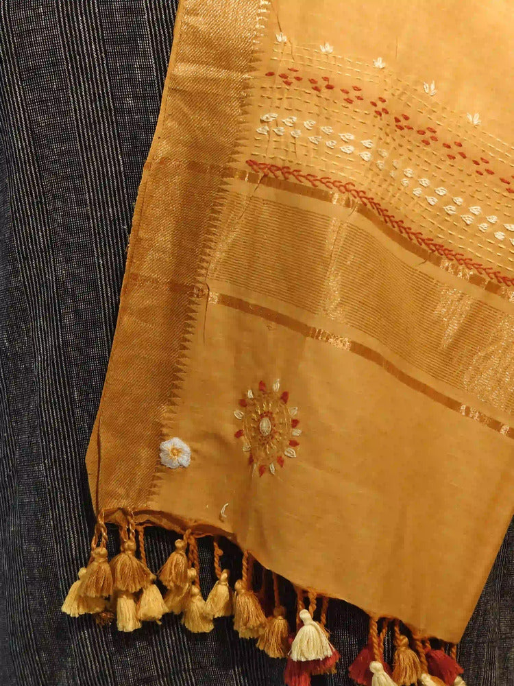 Mustard Yellow Lambani Embroidered Dupatta