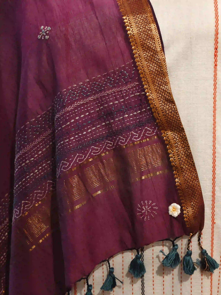 Purple Lambani Embroidered Dupatta