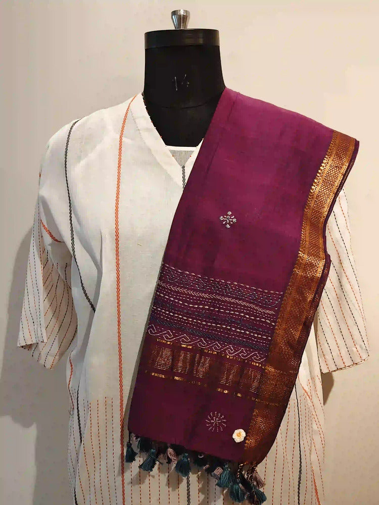Purple Lambani Embroidered Dupatta