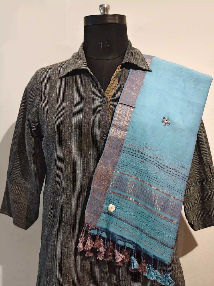 Blue Lambani Embroidered Dupatta
