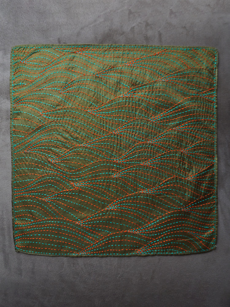 Three Pocket Squares Gift Box (Mehndi Green,Maroon, Multiple)
