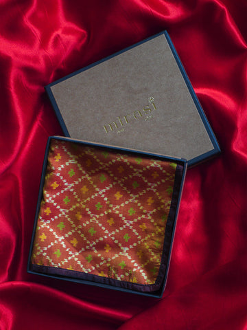 Orange Single Pocket Square Gift Box