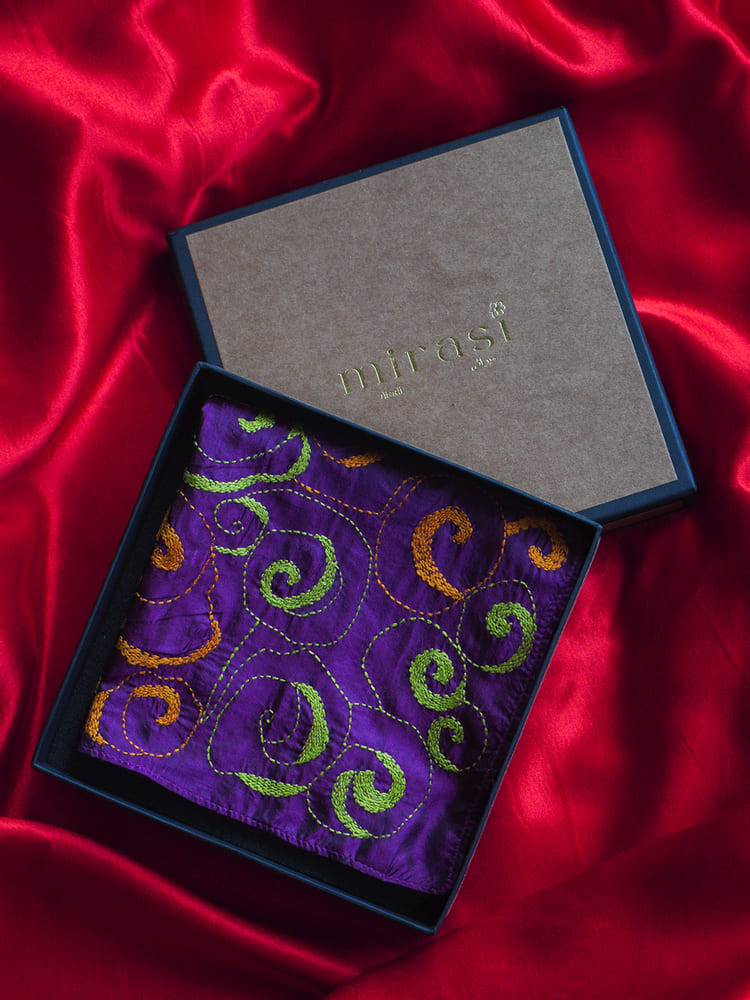 Light Purple Single Pocket Square Gift Box