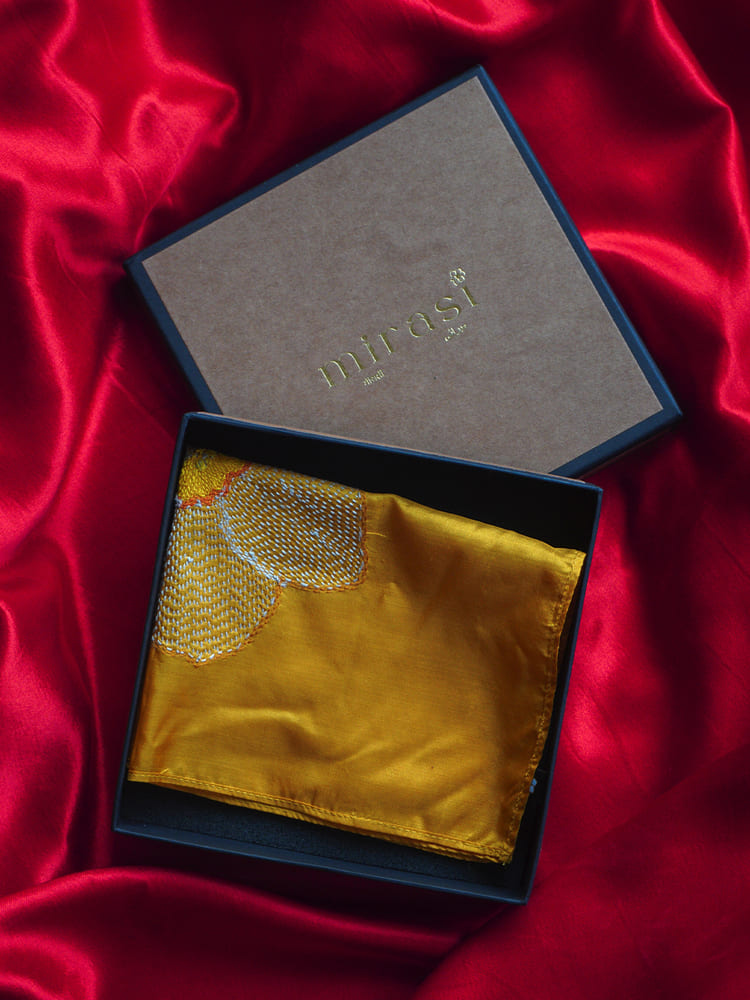 Yellow Single Pocket Square Gift Box