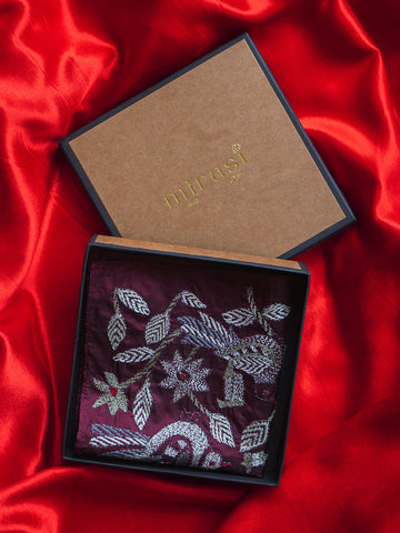 Deep Purple Single Pocket Square Gift Box