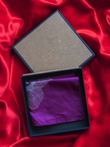 Purple Single Pocket Square Gift Box