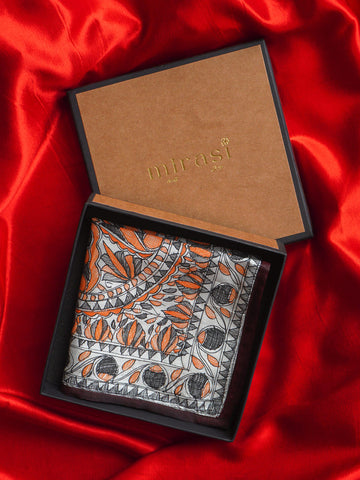 Orange & Black Single Pocket Square Gift Box