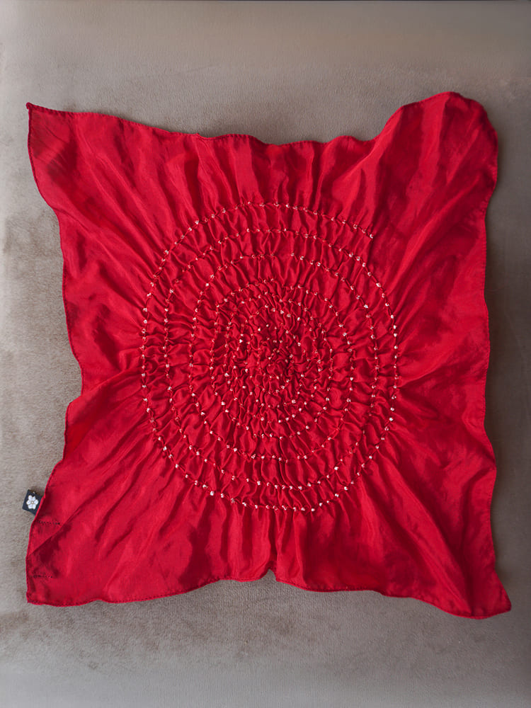 Red &White Single Pocket Square Gift Box
