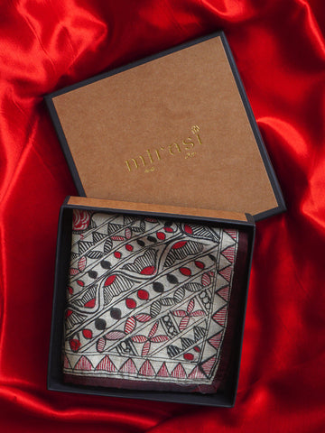 Red & Black Single Pocket Square Gift Box