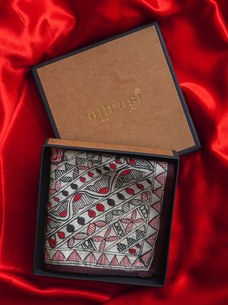 Red & Black Single Pocket Square Gift Box