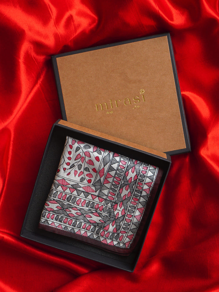 Red & Black Single Pocket Square Gift Box