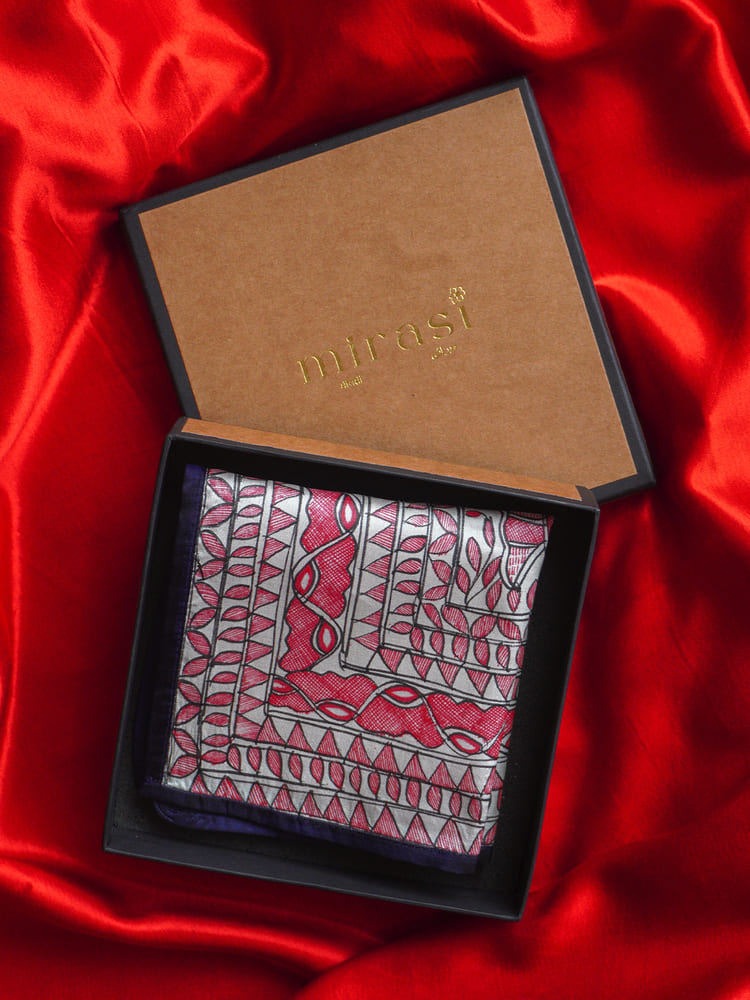 Red & Black Single Pocket Square Gift Box