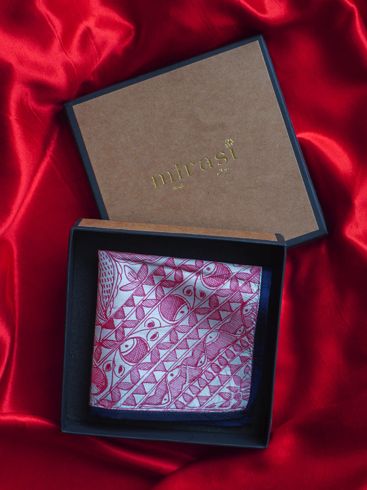 Red & Black Single Pocket Square Gift Box