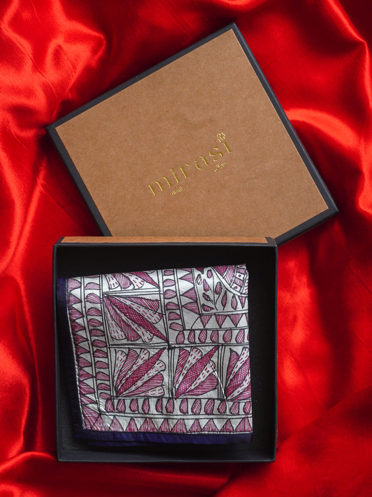 Red & Black Single Pocket Square Gift Box