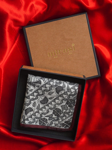 Black & Cream Single Pocket Square Gift Box