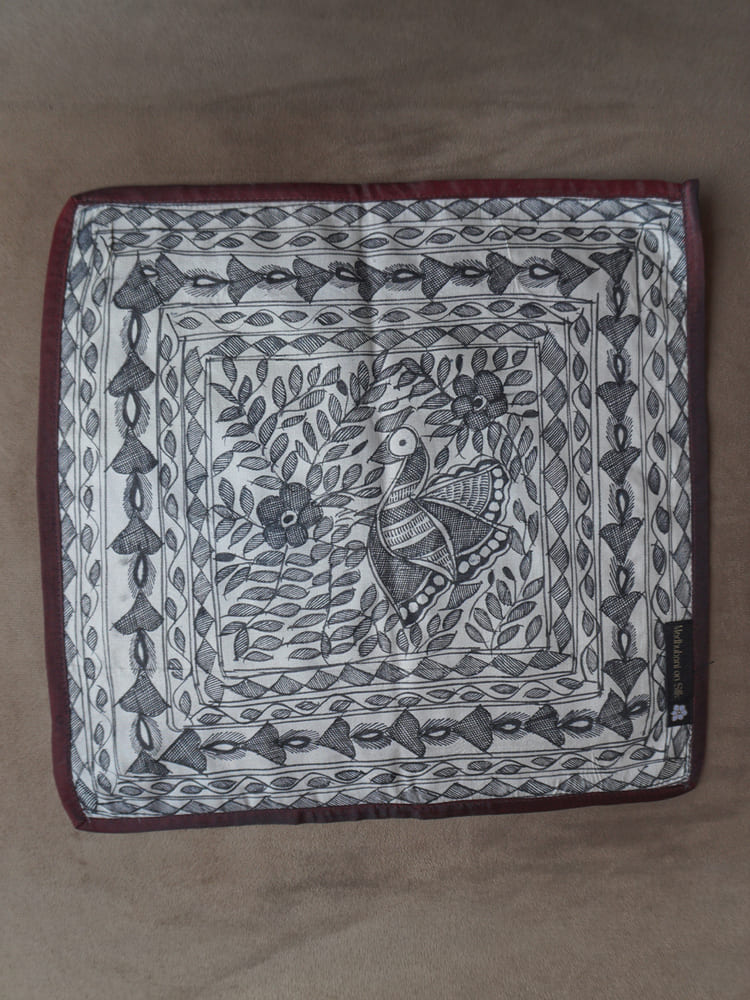 Black & Cream Single Pocket Square Gift Box