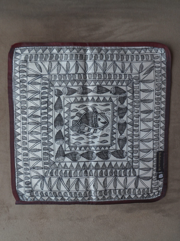 Black & Cream Single Pocket Square Gift Box