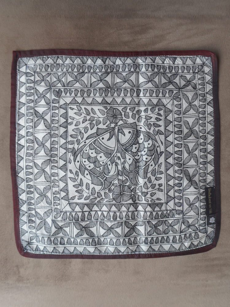 Black & Cream Single Pocket Square Gift Box