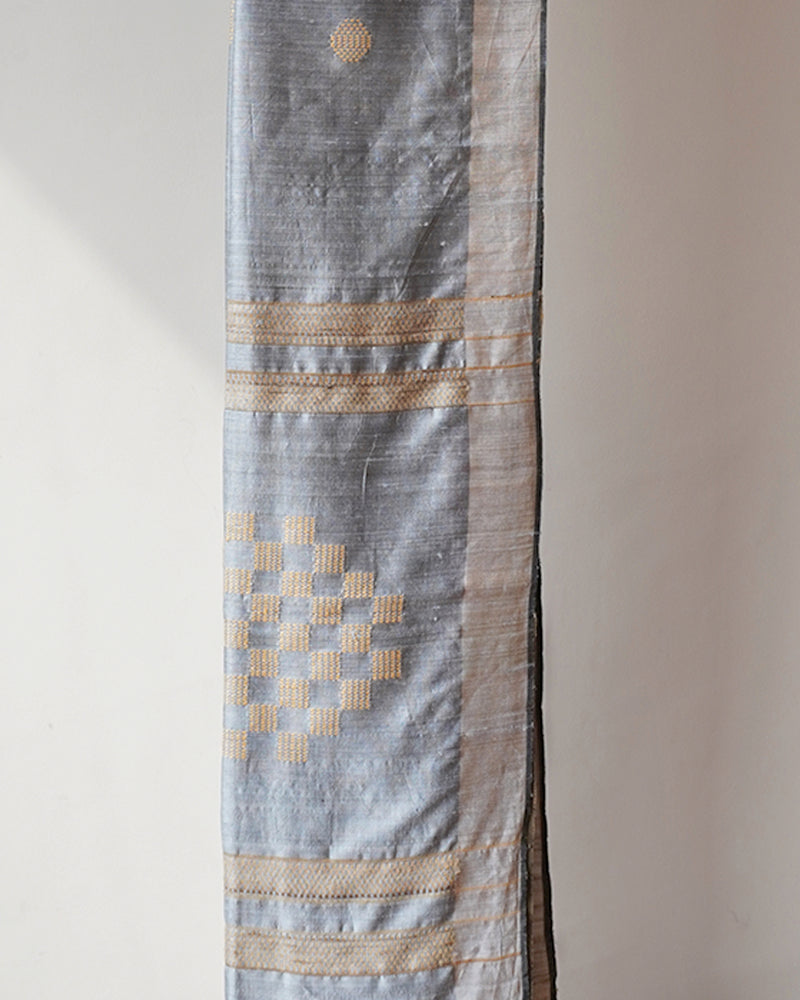 Grey Bavan Booti Silk Saree