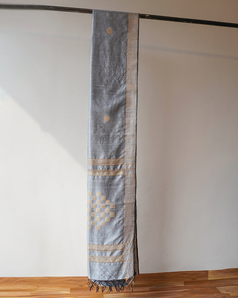 Grey Bavan Booti Silk Saree