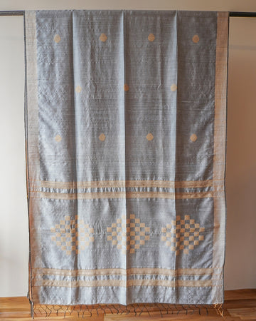 Grey Bavan Booti Silk Saree