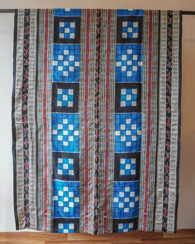 Black and Blue Odisha Ikat Silk Saree