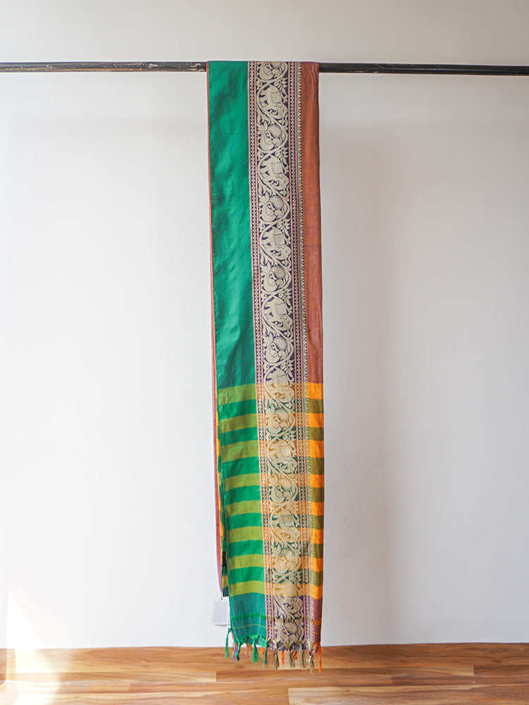 Brown Cotton Kanjeevaram Saree