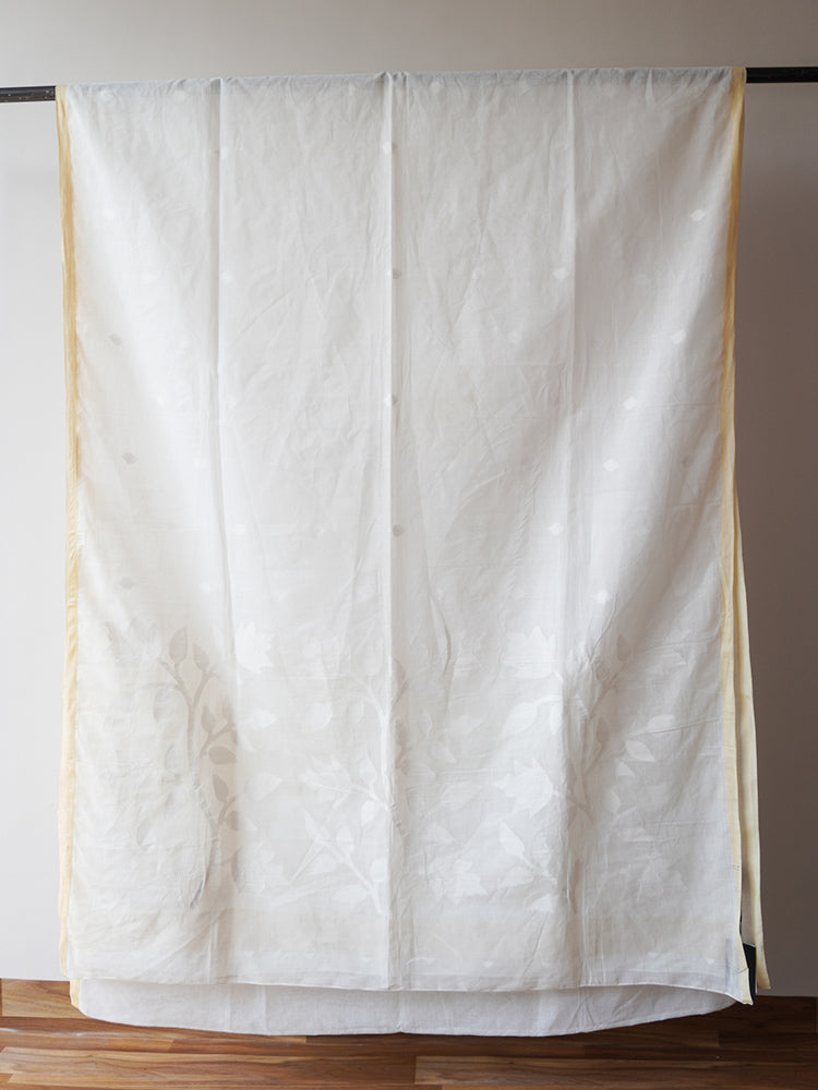 White Jamdani Cotton Saree