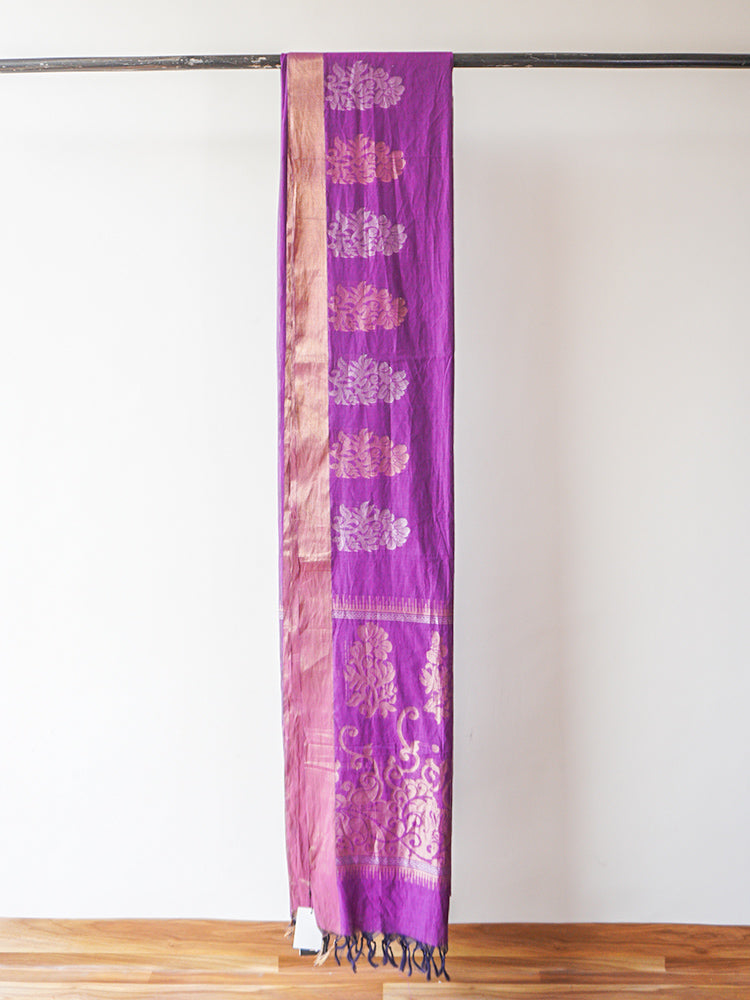 Purple Tamil Nadu South Cotton Saree