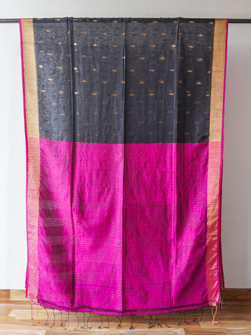 Dark Green Jamdani Zari Saree