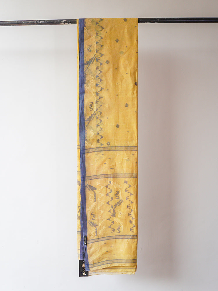 Yellow Jamdani Cotton Saree
