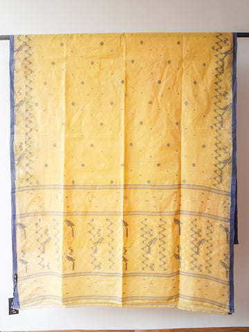 Yellow Jamdani Cotton Saree