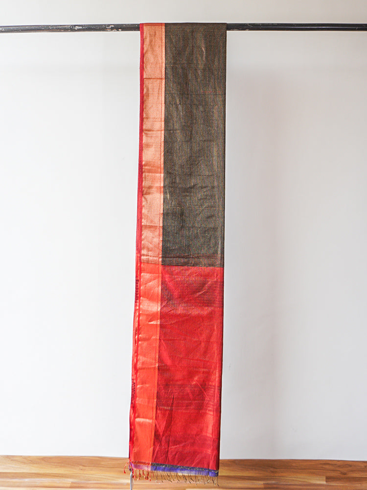 Green-Grey Maheshwari Silk Saree