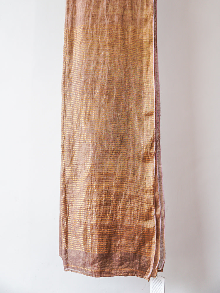 Mustard Brown Linen Saree