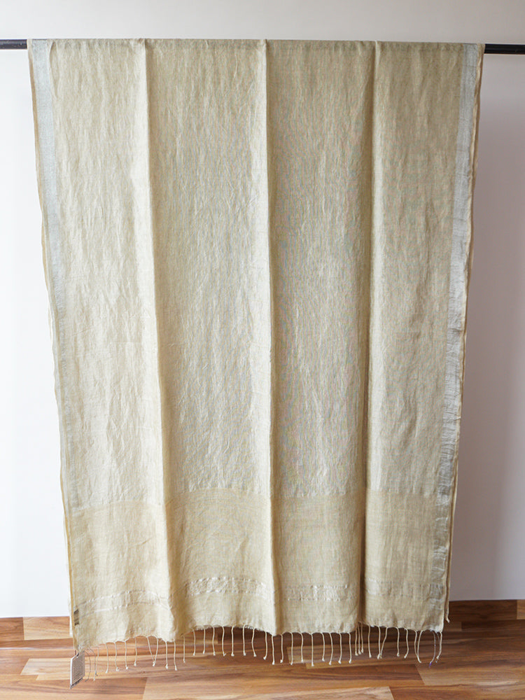 White Linen Saree