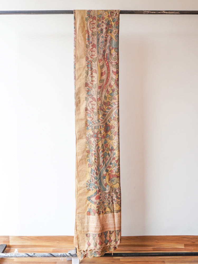 Multicolour Kalamkari Tussar Saree