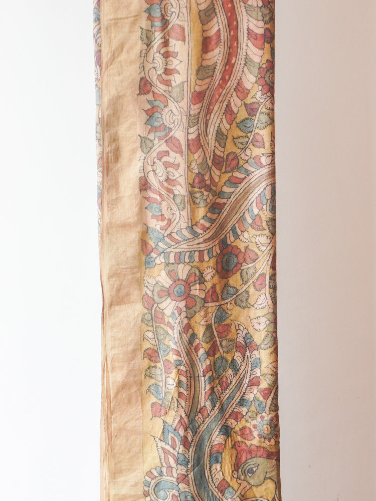 Multicolour Kalamkari Tussar Saree