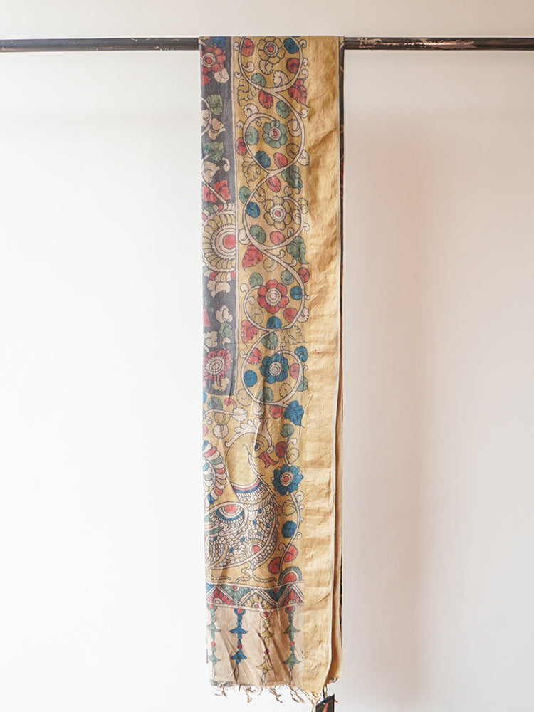 Multicolour Kalamkari Chanderi Saree