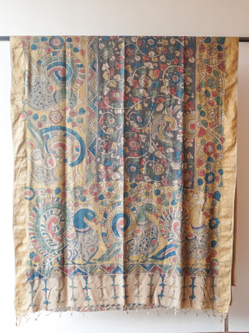 Multicolour Kalamkari Chanderi Saree